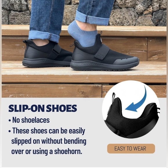 🆕 Men's Mesh Non Slip Work Shoes Slip On Casual Breathable Sneakers Footwear 11 - Picture 4 of 11